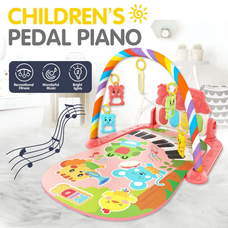 Baby Music Activity Gym Carpet Play Mat Newborn Rug Pedal Piano Keyboard Infant Fitness Rack Playmat Crawling Game Pad Toy Gift