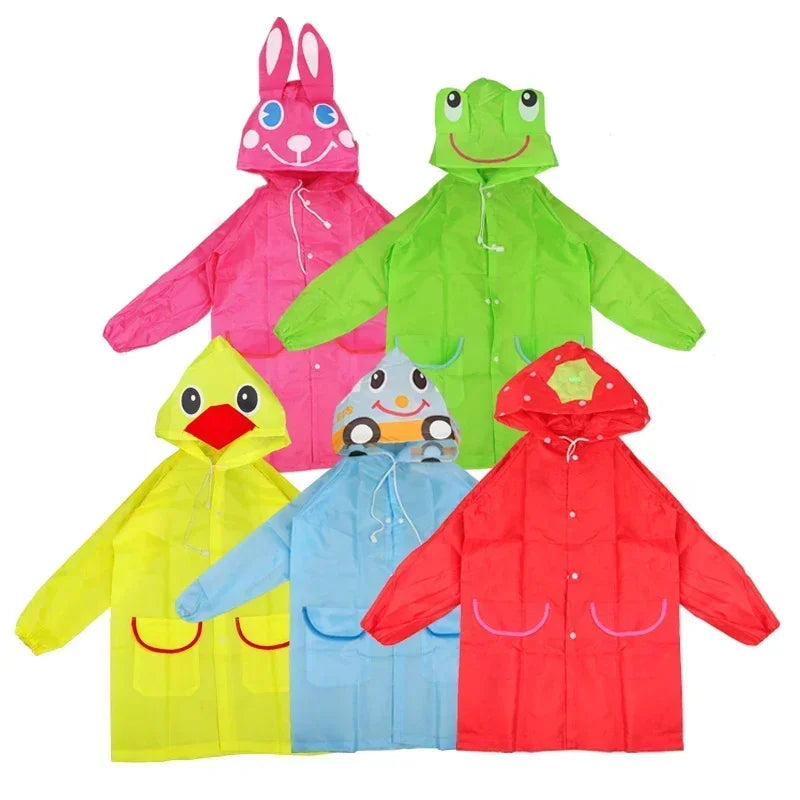 Kids Cartoon Animal Raincoat
