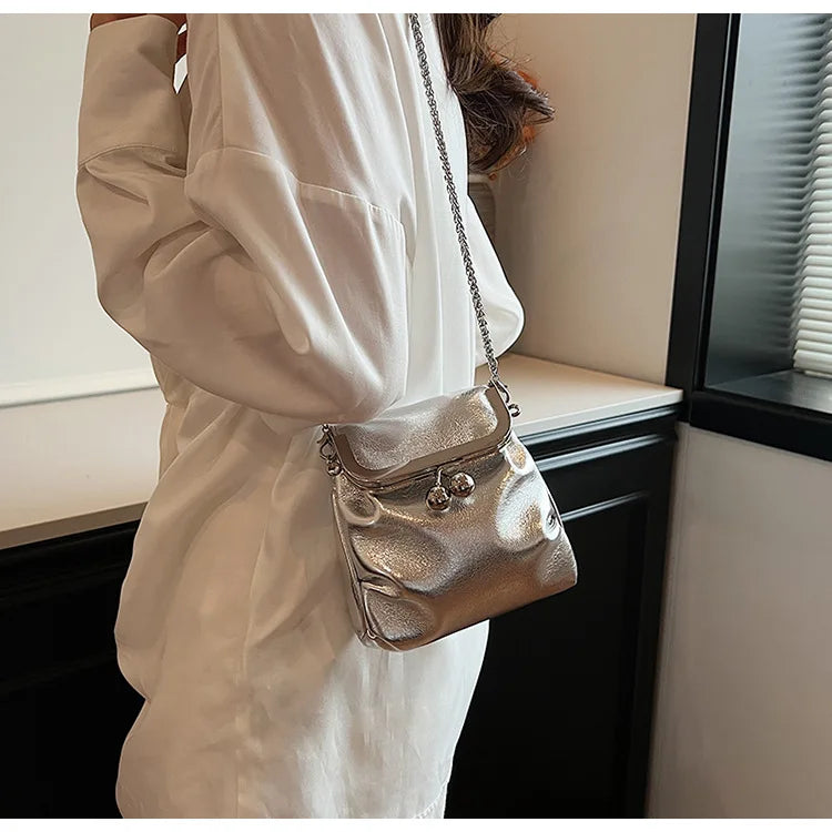 Trendy Koreanische Mode Mini Quadratische Tasche Vintage Streetwear Elegante Umhängetaschen Casual Y2k Ästhetische Schulter Handtaschen für Frauen