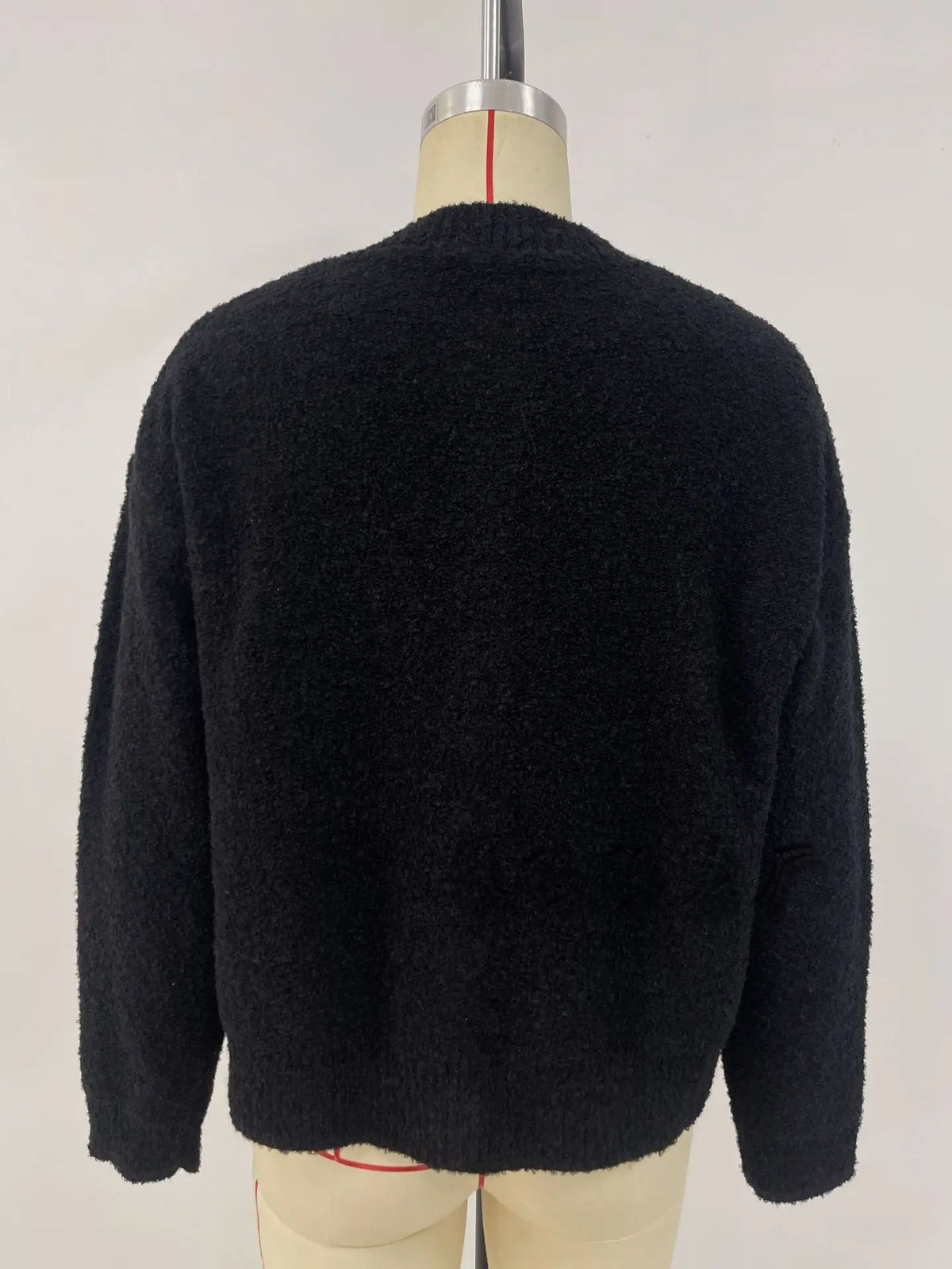 Frauen Kleidung Langarm Pullover Taste Strickjacke Einfarbig Büro Pendeln Alle-spiel Lose Gestrickte Pullover Herbst Damen Kleidung
