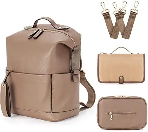 Mama Tasche Pu Mama Rucksack Mutter Baby Haut Leder Doppel Schulter Tasche Baby Windel Tasche Baby Reise Lagerung Tasche Kinderwagen Tasche