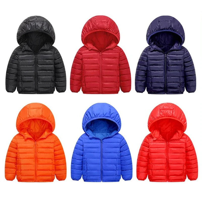 Herbst Winter Teen Jungen Mädchen wärmen Daunen jacke Kinder Baumwolle Oberbekleidung neue Mode Kapuze Reiß verschluss Mäntel 3-12 Jahre Kinder kleidung