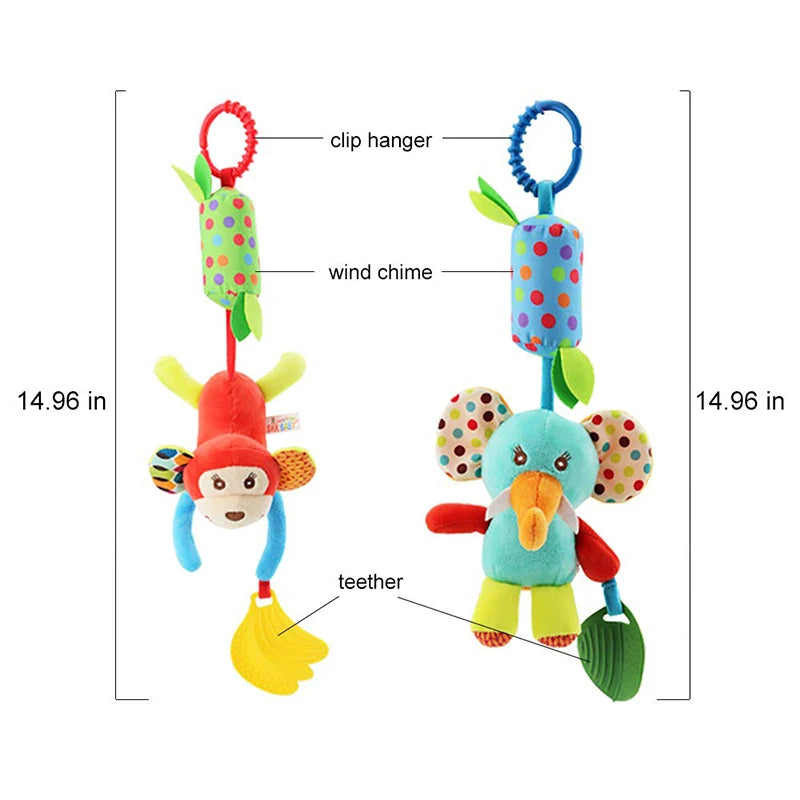 Baby Sensorische Hängende Rasseln Weiches Lernspielzeug Plüschtiere Kinderwagen Säuglingsauto Bett Kinderbett mit Beißring für Bebe Babys Kleinkinder