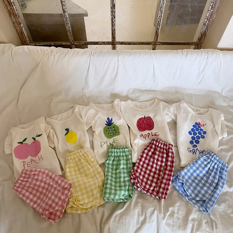 Baby Pyjamas Sets Baumwolle Kind Pyjamas Kleinkind Sommer Ärmellose Baby Nachtwäsche Pyjamas Kinder Cartoon Homewear Kleidung
