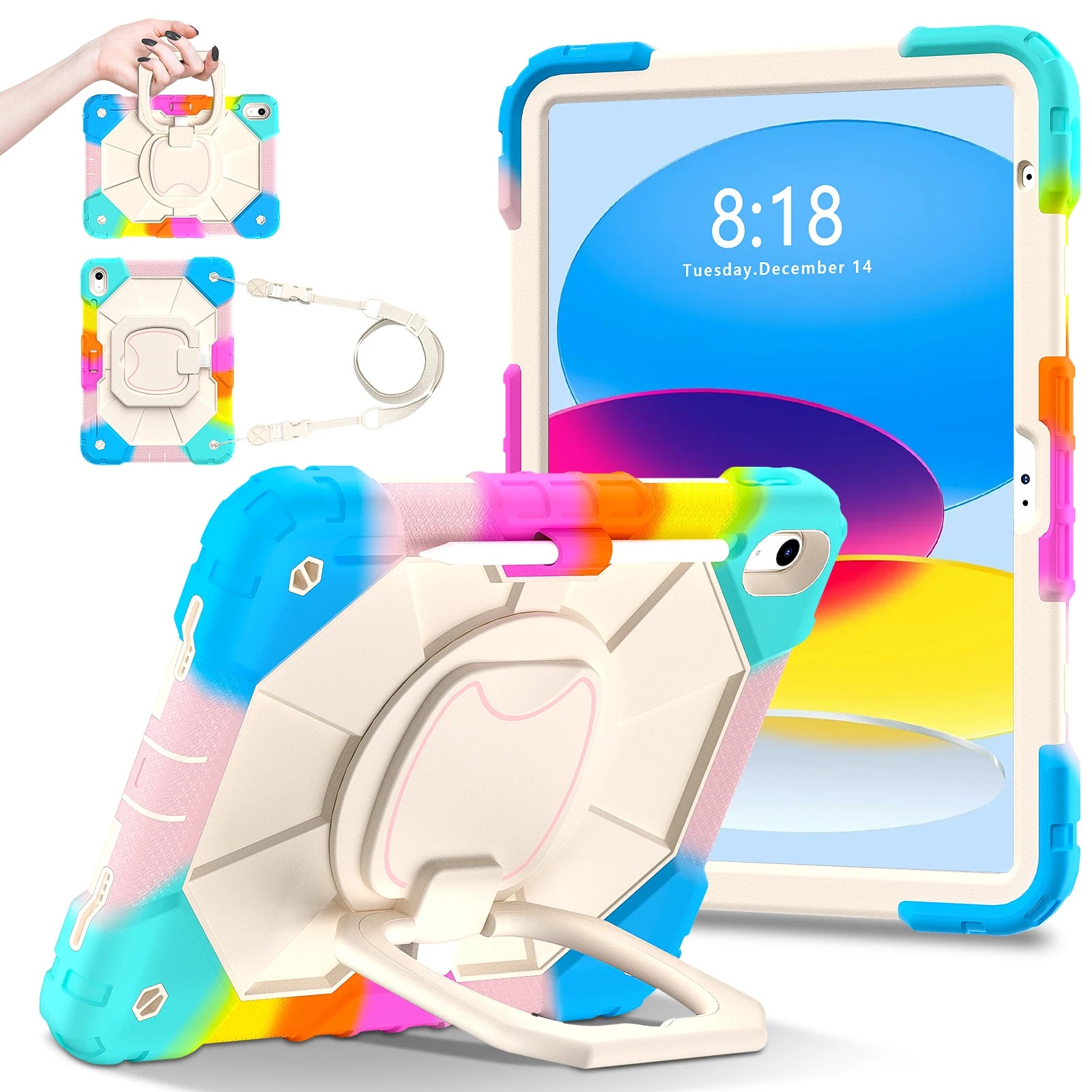 Robuste Armor-Kinderhülle für iPad 10. Generation Air 5 4 10.9 Air 11 2025 13 2024 10.2 8. 9. Generation 9.7 Tablet-Ständer Stoßfeste Schutzhülle