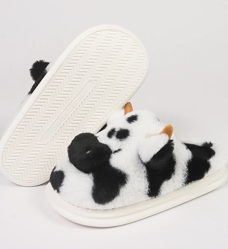 Cute Cow Plush Slippers