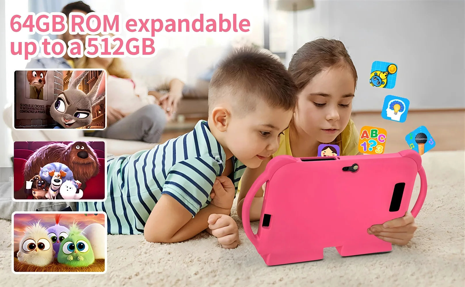 2025 Neues 5G WIFI 7-Zoll-Kindertablett 4 GB + 64 GB ROM Zeichnen und Lernen Tragbares Mini-Tablet Quad Core Dual-Kameras 4000 mAh