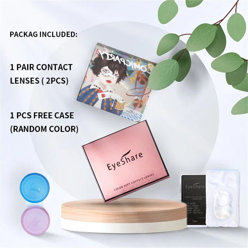 EYESHARE Beliebte farbige Kontaktlinse für Augen, schwarze Linse, Augenmode, braune Schönheit, farbige Schüler, graues Kontakt-blaues Augen-Make-up
