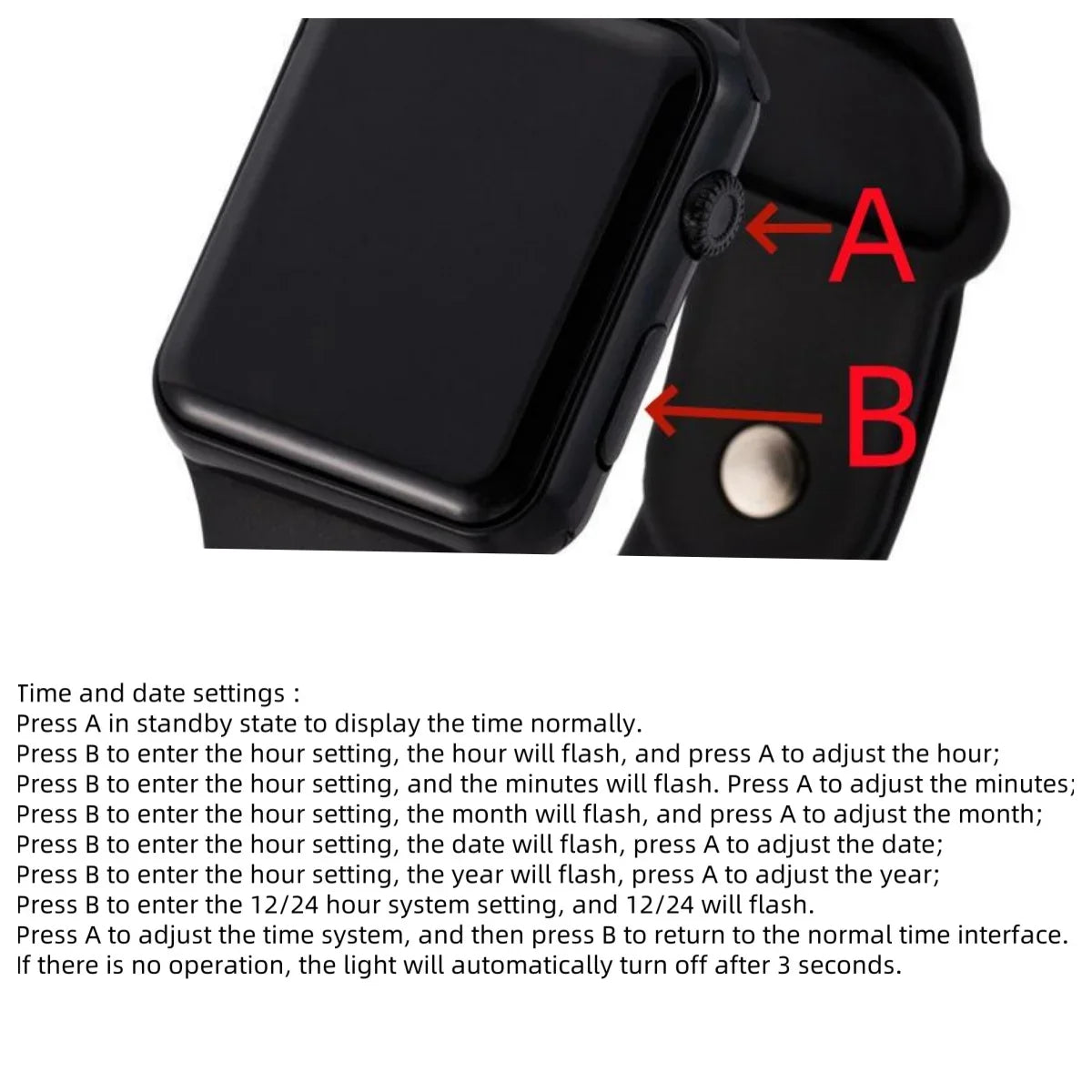 Einfache Digitaluhr für Männer Frauen Mode Sport LED Elektronische Uhr Schwarz Silikon Armband Casual Herrenuhr Reloj Hombre
