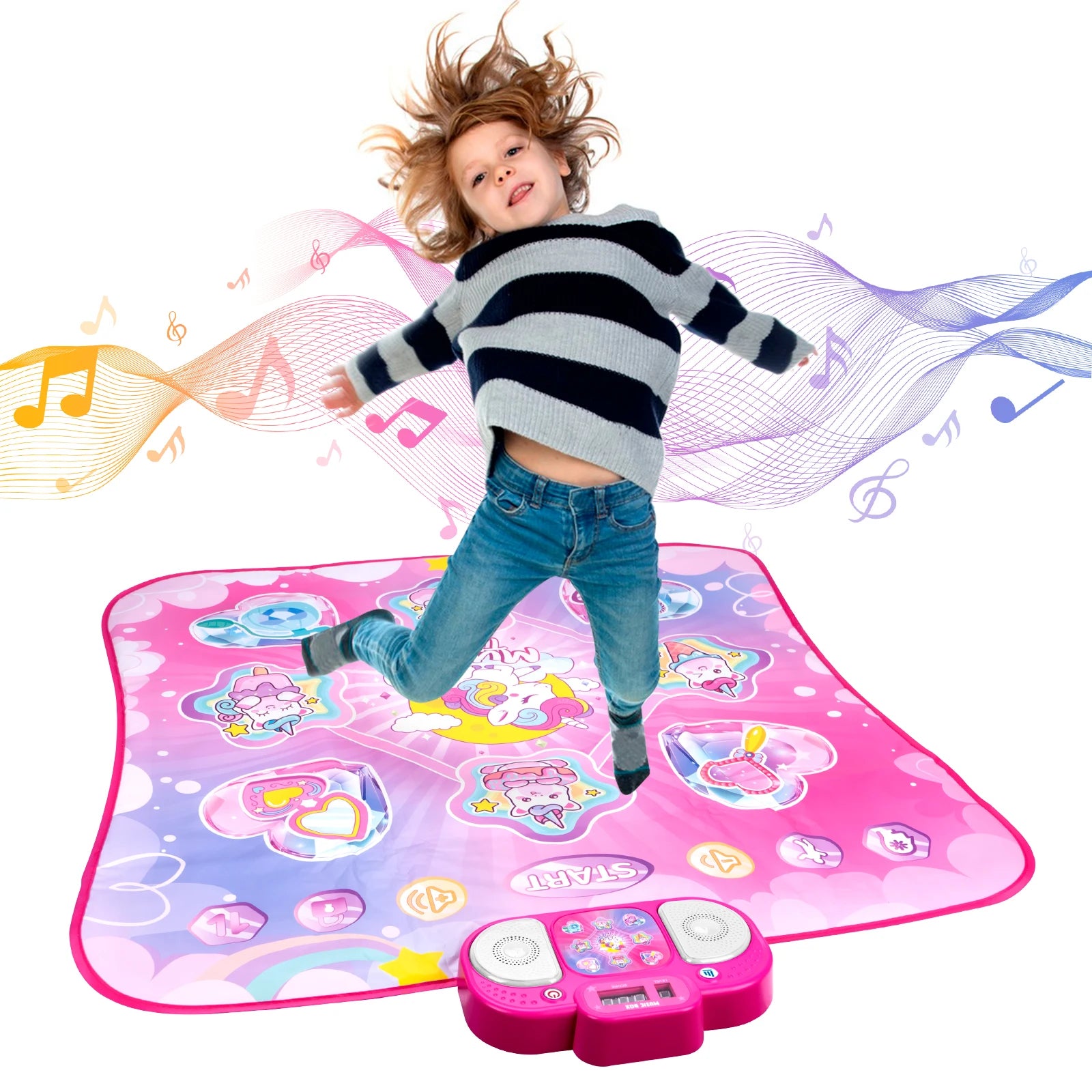 Elektronische Tanzmatte für Kinder, Tanzdecke, doppelter Spielermodus mit 9-stufigem Kinder-Bodenmusikdecke, Lernspielzeug, Kindergeschenke