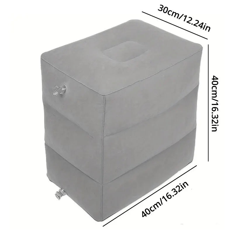 Inflatable three-layer adjustable foot cushion, inflatable footrest, seat for long-distance train car, footrest