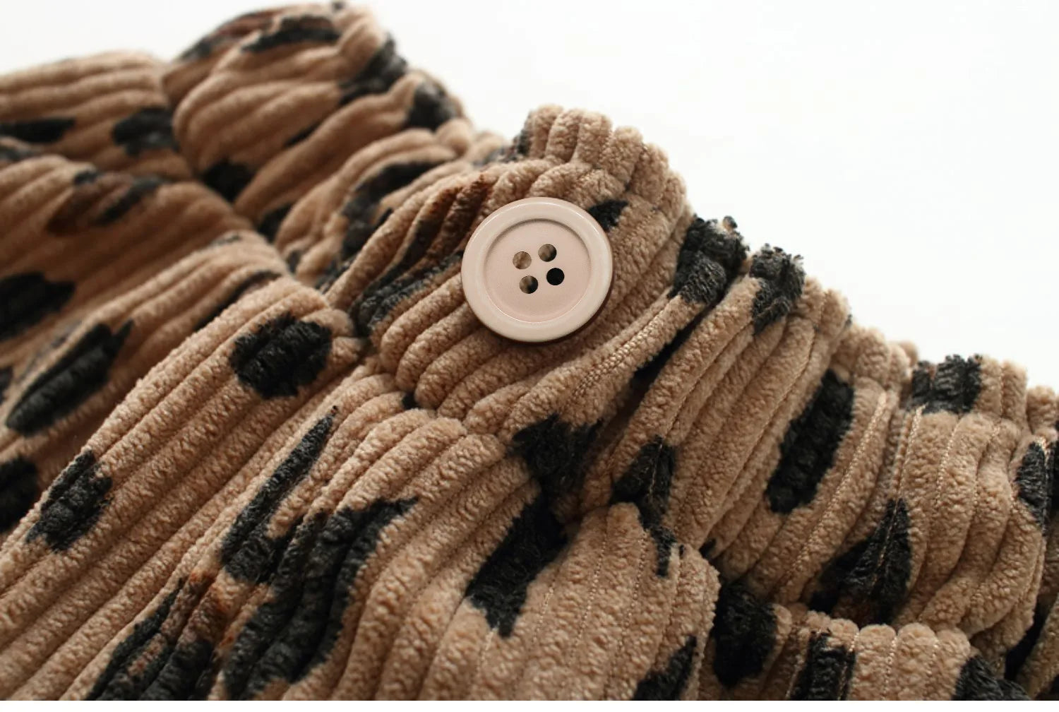 Koreanischer Stil Kleinkind Mädchen Cord Haremshose 1-8Y Leoparden-Blumendruck Herbst Winter gefütterte oder dünne Freizeithose