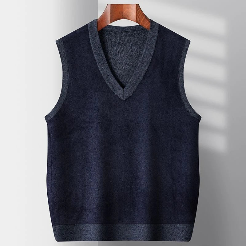 Herren-Strickjacke im Herbst-Winter-Stil, verdickt, für ältere Menschen mittleren Alters, gemütlicher Pullover mit offener Vorderseite, Opa-Papa-Stil