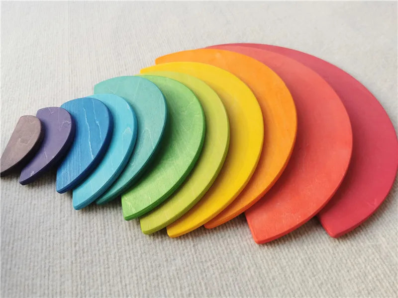 Regenbogen-Holzstapelblöcke