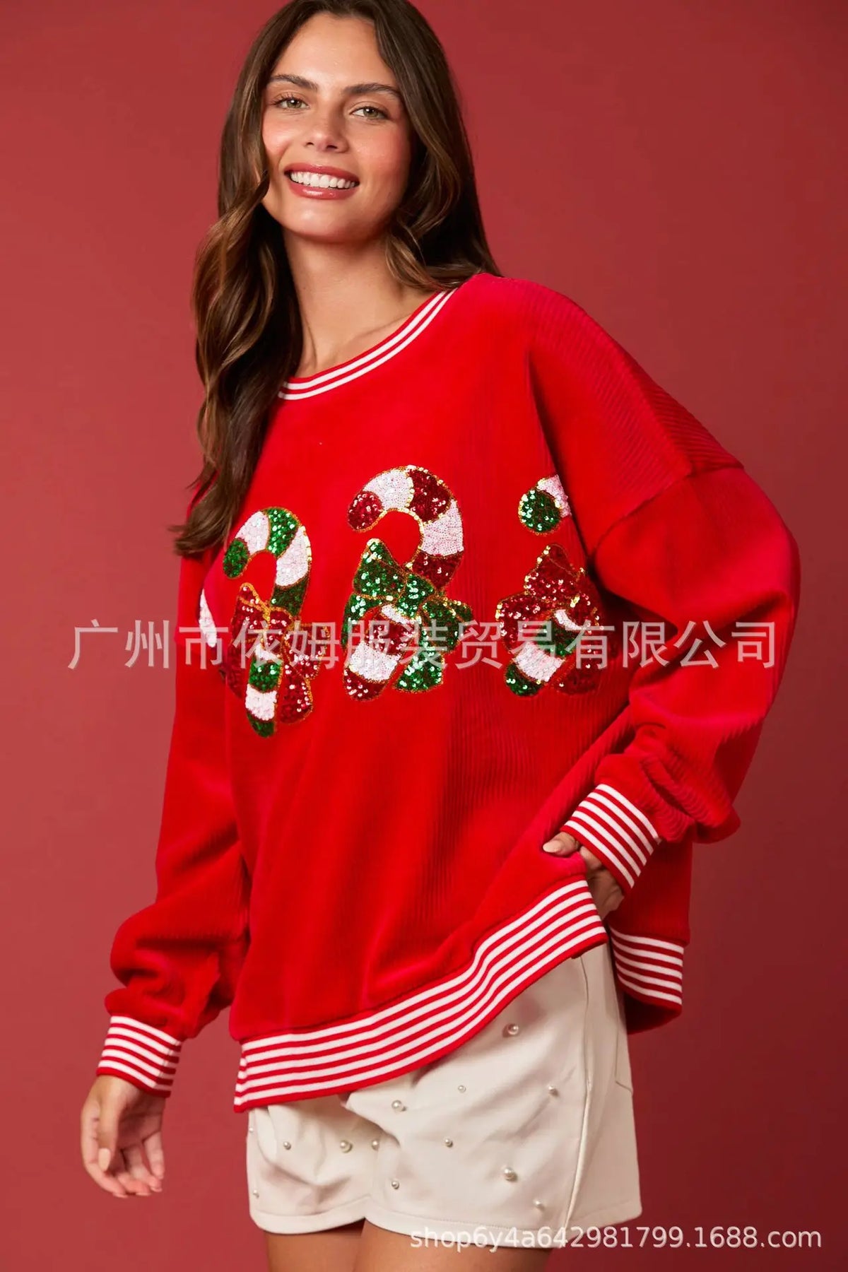 Weihnachten Rundhals Langarm Vielseitig Lose Urlaub Mode Pullover Frauen Herbst Modus 2025, Sweter Damski Herbst Pullover