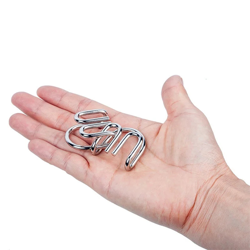 8 Teile/satz Metall Montessori Puzzle Draht IQ Geist Gehirn Teaser Puzzles Erwachsene Interaktive Spiel Reliever Pädagogisches Spielzeug