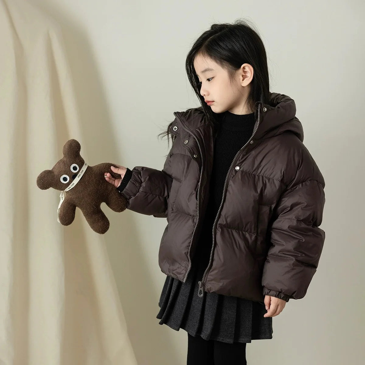 3 4 5 6 8 10 12 Jahre Mädchen Jacke Herbst Winter Neue Einfarbig Dicke Warme Mit Kapuze Zipper Mantel für Teen Kinder Daunen Baumwolle Outwear