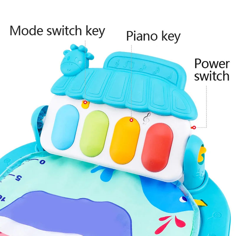 Baby Fitness Stand Music Play Gym Activity Toy Newborn Piano Crawling Blanket Pedal Play Pad Early Education 0-36 Months Gifts