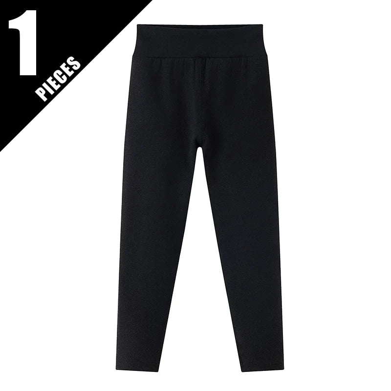 3/1-teiliges Set für Herbst und Winter, Kinder, einfarbig, mittelhohe Taille, dicke Leggings, Jungen und Mädchen, Fleece, warme Freizeithose