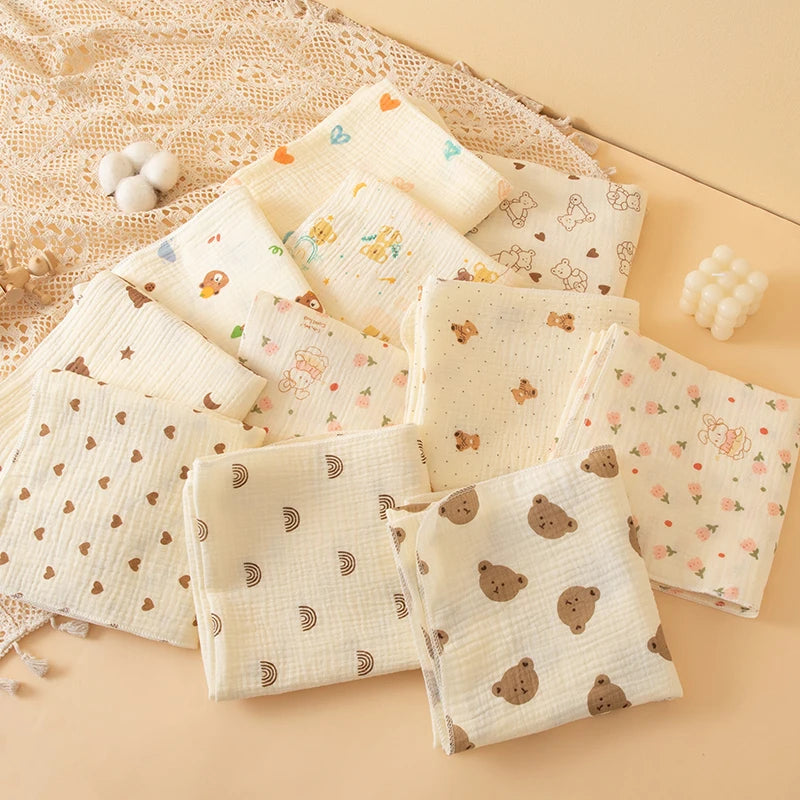 1 Stück doppellagige Wickeldecke für Babys, weich und atmungsaktiv, mit niedlichen Mustern, multifunktionale Wickeldecke für Neugeborene, Babydecke, Baby-Wickelunterlage, geeignet für alle Jahreszeiten