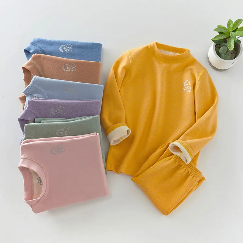 3-14 Jahre Kinder Kleidung Sets Herbst Winter Thermo-unterwäsche Anzug Mädchen Jungen Pyjama Sets Teenager Kleidung Keine Spur warme Nachtwäsche