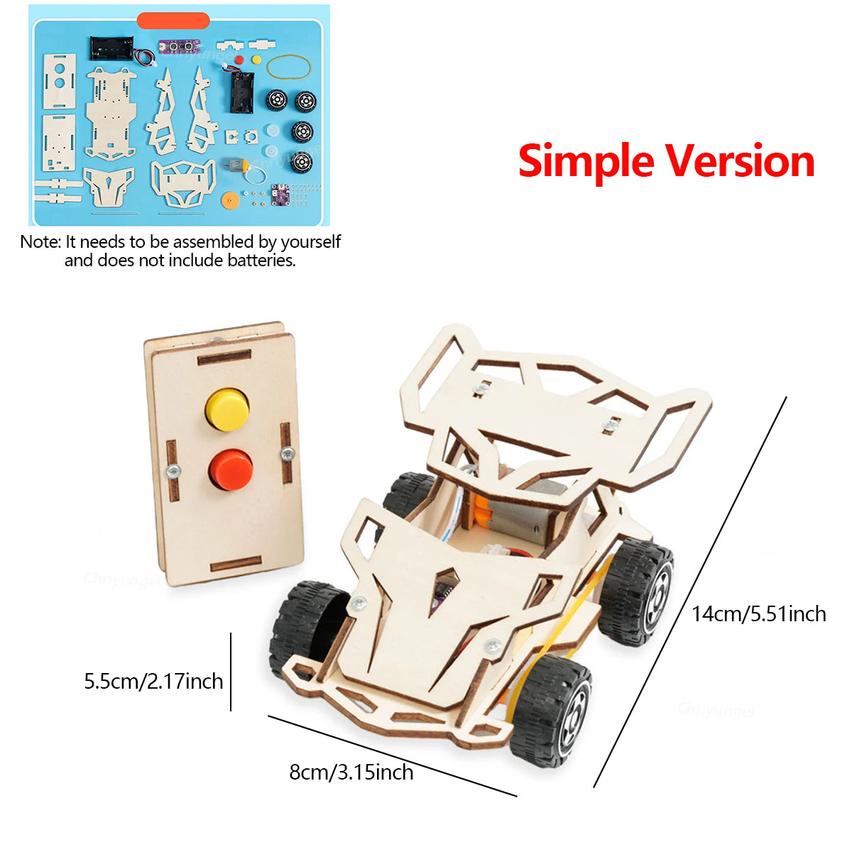 DIY Holz Fernbedienung Auto Mini Allradantrieb Rennwagen Wissenschaft Experiment Kits STEM Lernspielzeug für Teenager Kinder Geschenke