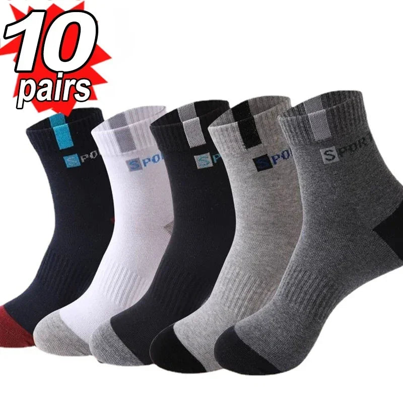 10pairs Atmungsaktive Baumwolle Sport Strümpfe Männer Bambus Faser Herbst und Winter Männer Socken Schweiß Absorption Deodorant Business Sox