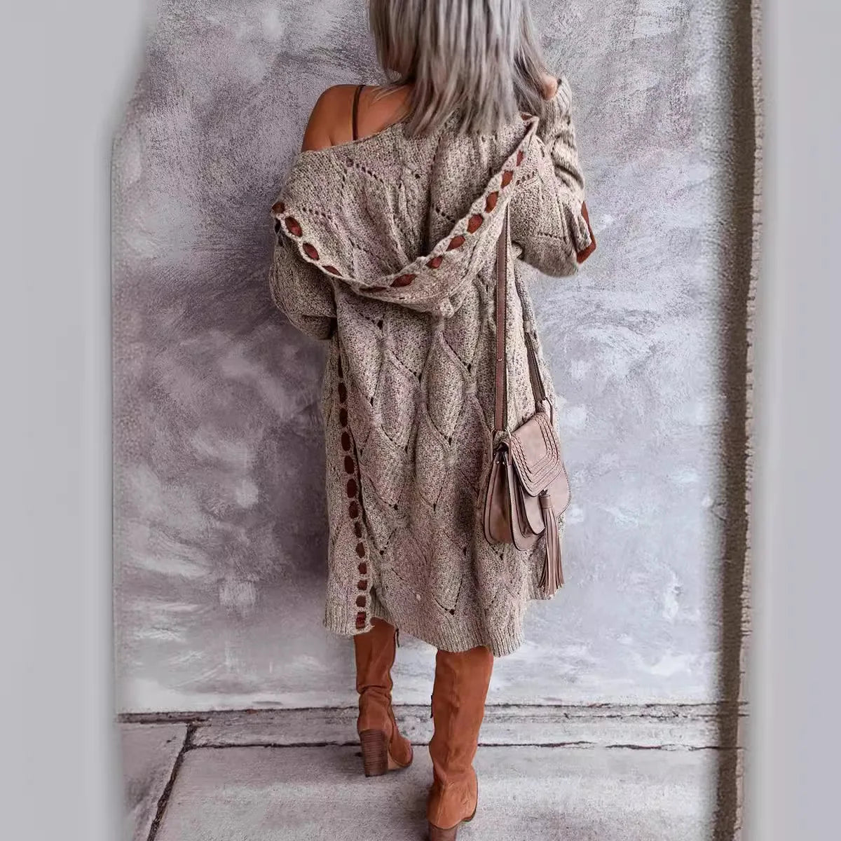 Neue Oberbekleidung Herbst Damen Kleidung Strickjacke Herbst Winter Strickjacke Pullover Frauen Lange Ärmeln Medium Länge Gestrickte Jacke