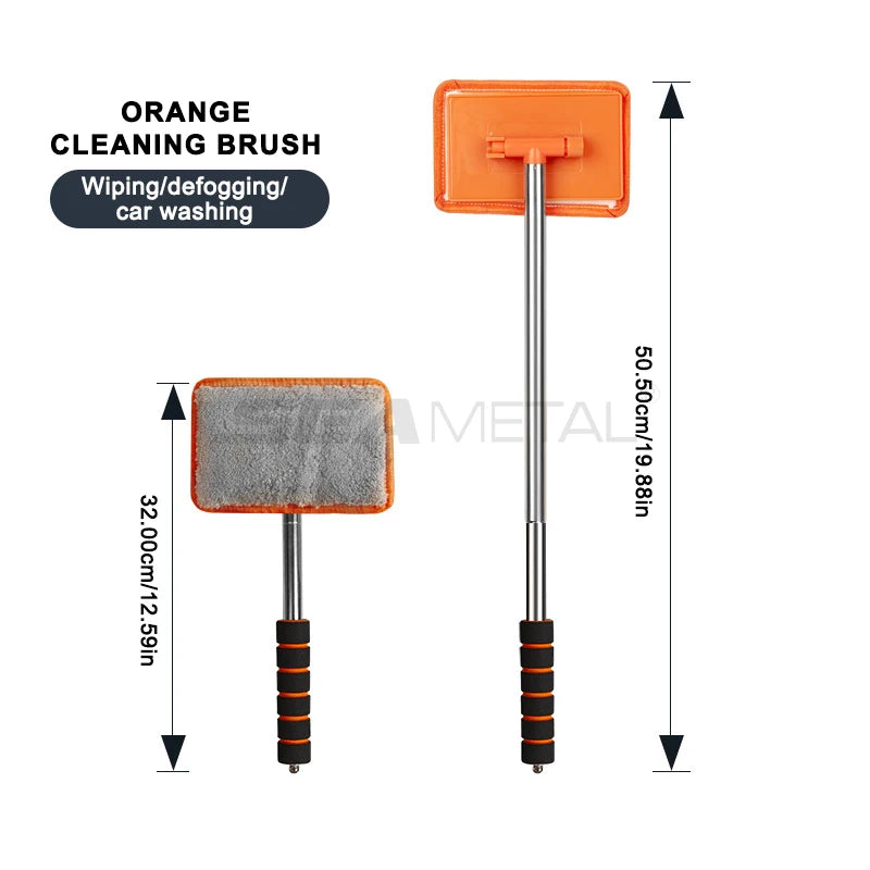 SEAMETAL Car Windshield Demisting Brush with Telescopic Handle, Car and Household Glass Cleaning Brush, Dust Removal Tool