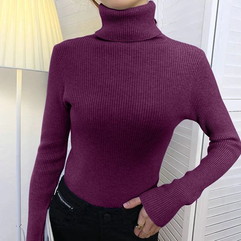 Heliar Damen-Herbstpullover mit Rollkragen, gestrickte, weiche Pullover, Kaschmirpullover, einfache, weiche Pullover für Damen, 2026, Herbst und Winter