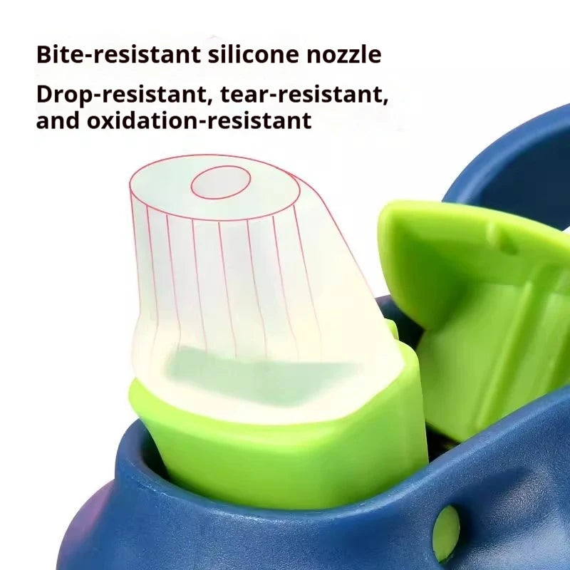 480 ml Baby-Fütterungsbecher, auslaufsichere Wasserflasche mit Strohhalm, tragbar, für Reisen, Fitnessstudio, Camping, Flasche, Safttrinkflasche für Kinder
