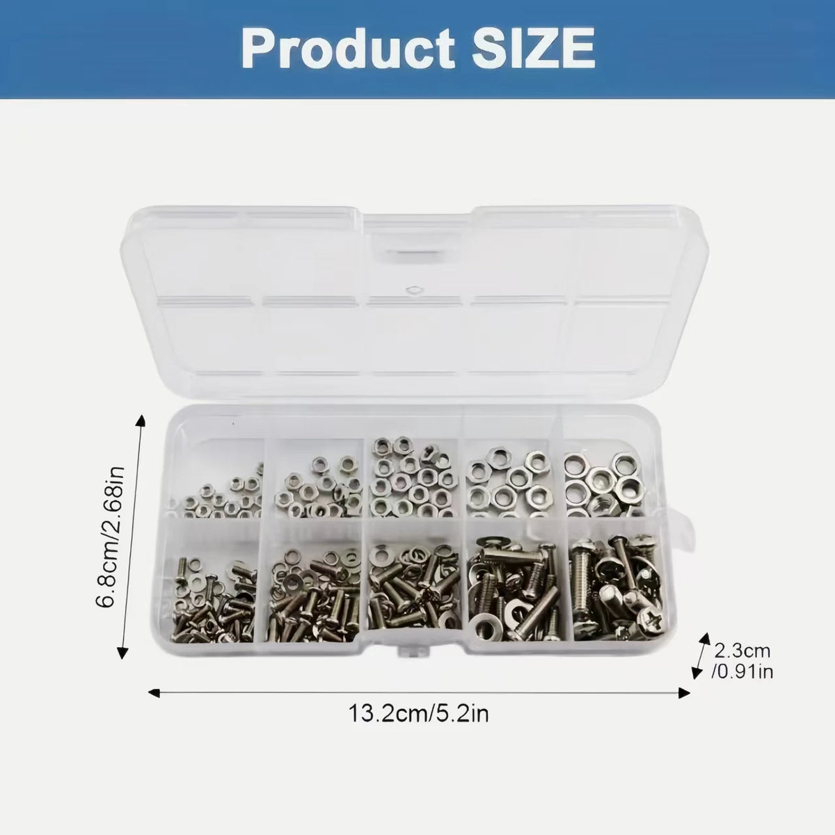 Hex Nut and Bolt Set - 320pcs/120pcs, Durable Metric Sizes M2 - M5, Universal Hardware Kit for DIY Projects and Repairs.