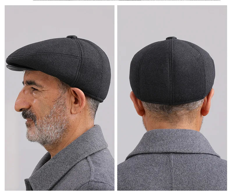 Hut für Männer Winter mittleren Alters ältere ältere Papa Mütze warmen Herbst Winter alten Opa Ente Zunge Hut Gehörschutz Hüte heiß