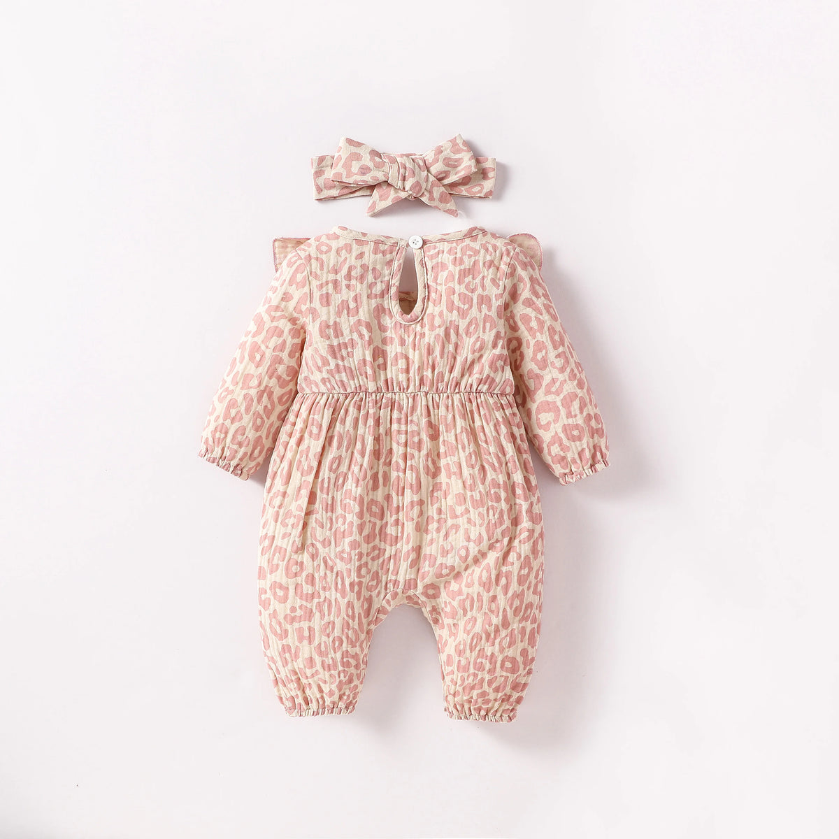 Baby Mädchen Sommer Langarm Druck Liebe mit Schleife für lässigen täglichen Baumwolloverall