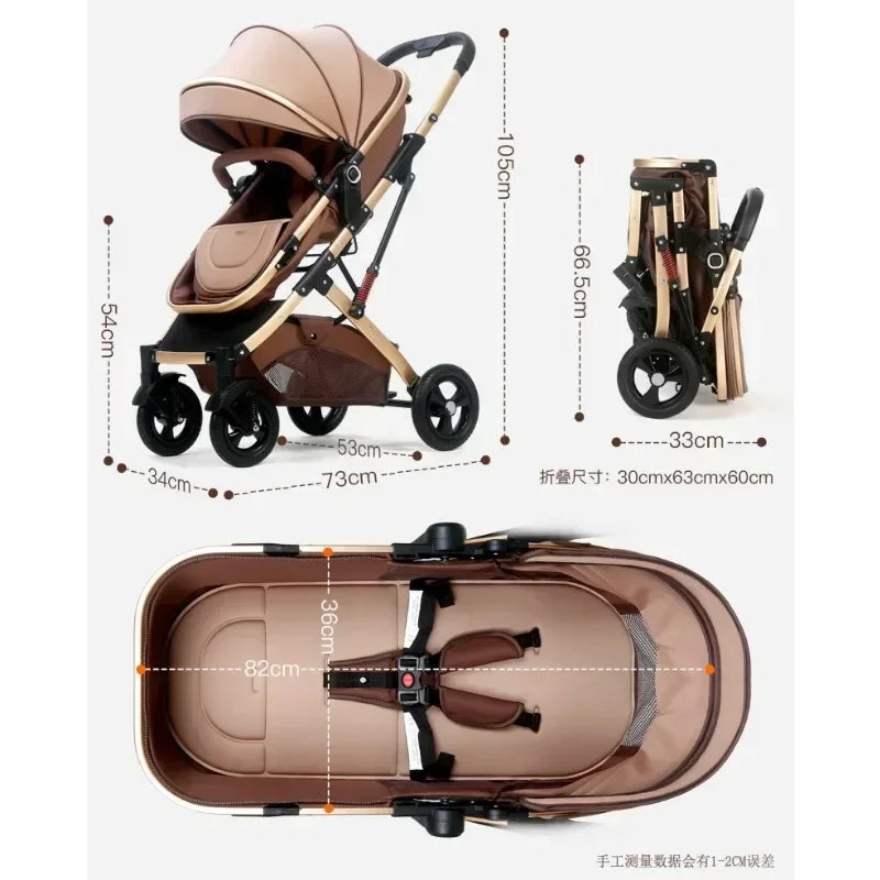 2025 Neuer 3-in-1 Zwillingskinderwagen mit Autositz, Tragbarer Klappbarer Hochsitz-Kinderwagen für Neugeborene zum Sitzen oder Liegen
