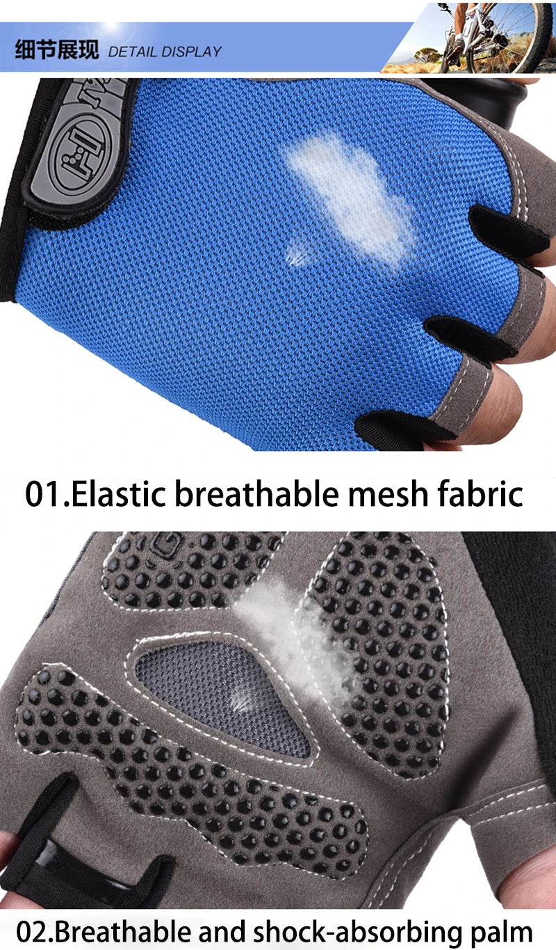 Männer Radfahren Fahrrad Handschuhe Halbe Finger Gym Handschuhe Frauen Handschuh Atmungsaktive Anti-slip Handschuh Fitness Sport Training Handschuhe