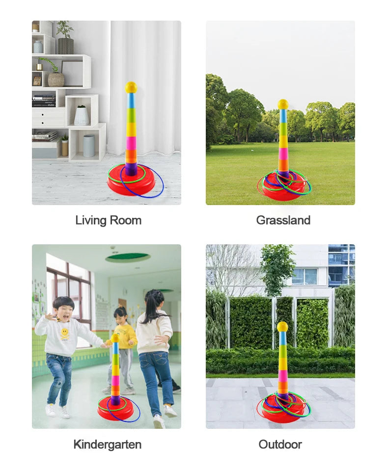 Kinder-Wurfring-Spielring-Stapelspielzeugspaß für Eltern-Kind-Interaktionskreis im Innen- und Außenbereich Früherziehungsgeschenk