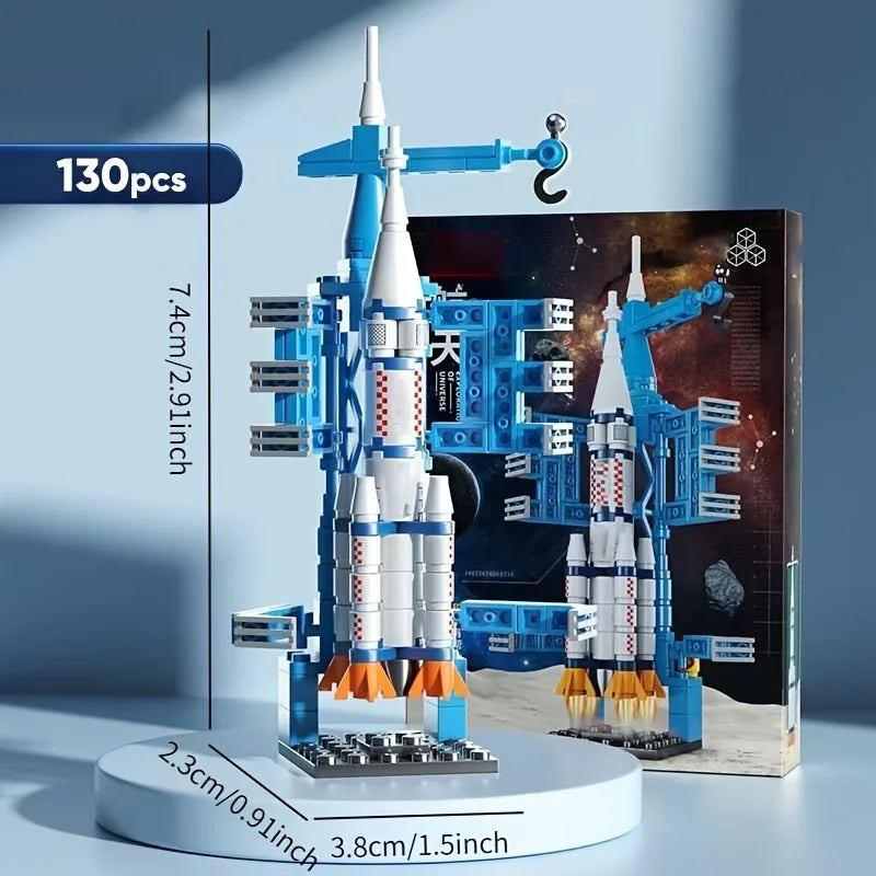 Weltraum-Raketen-Baukasten STEM Lehrreiches DIY-Puzzle 3D-Montagemodell Konstruktionsspielzeug für Kinder Jungen Mädchen Schulgeschenk