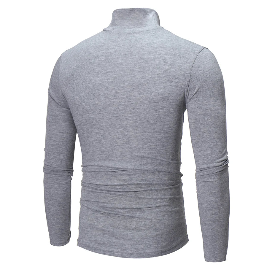 Thermo-Unterwäsche Tops Herren Winterkleidung Thermoshirt Herbst Herren Winterstrumpfhose Stehkragen Dünn Slim Fit Langarm T-Shirt