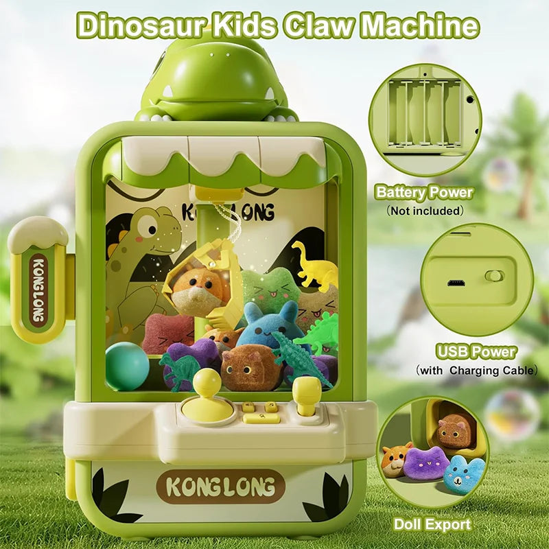 Dinosaurier Klaue Maschine Spielzeug Elektronische Arcade Spiel Einstellbare Fangen Puppe Maschine Musik Mini Vending Geburtstag Geschenk Für Kinder