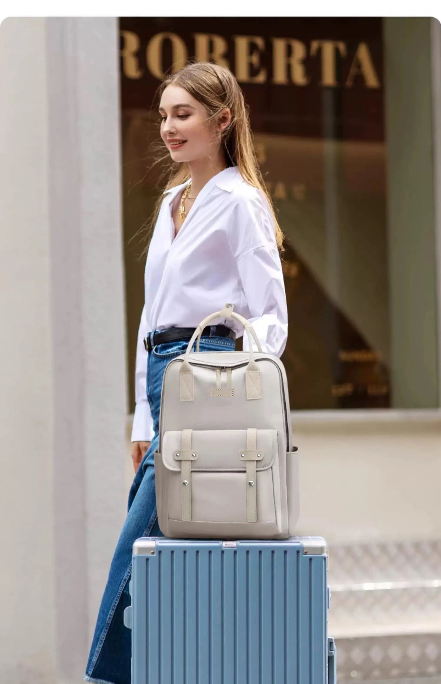 Mama-Tasche in tragbaren High-End-Mutter- und Babytasche, Mama-Tasche, Damen-Rucksack, leichter Reiserucksack