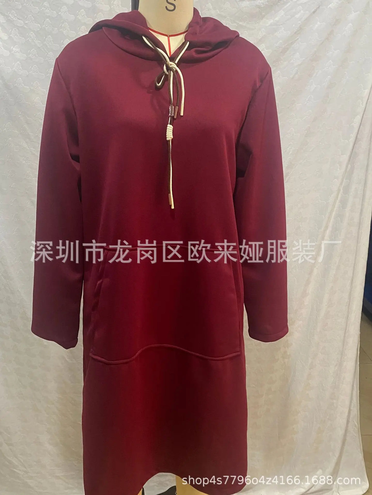 Kleider Damen Herbst Herbst Winter Mit Kapuze Sweatshirt Kleid Frauen Neue Tasche Büro Pendeln Alle-spiel Einfarbig Gestrickte Kleid
