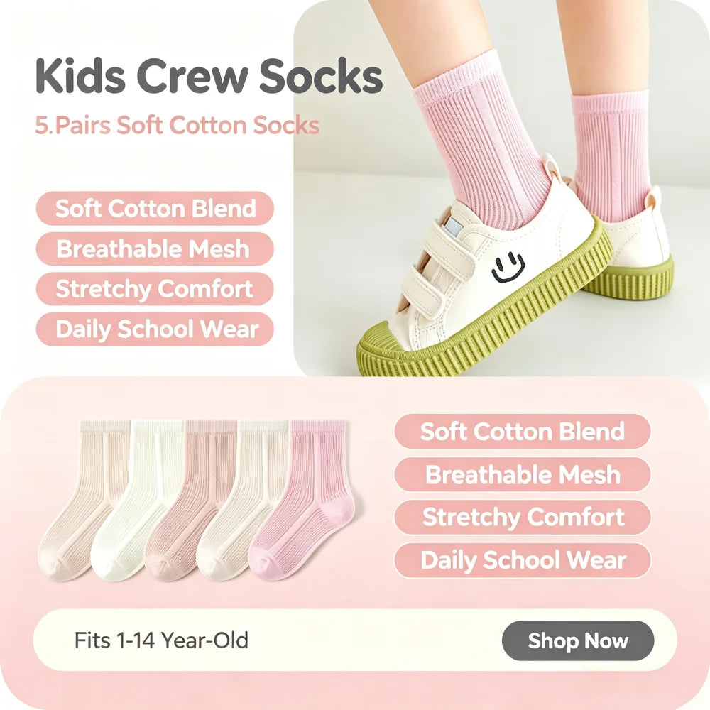 5 Paar Babysocken, Sommer-Baumwollsocken, dünne Netzsocken, für Jungen und Mädchen, Frühlingssocken, einfarbig