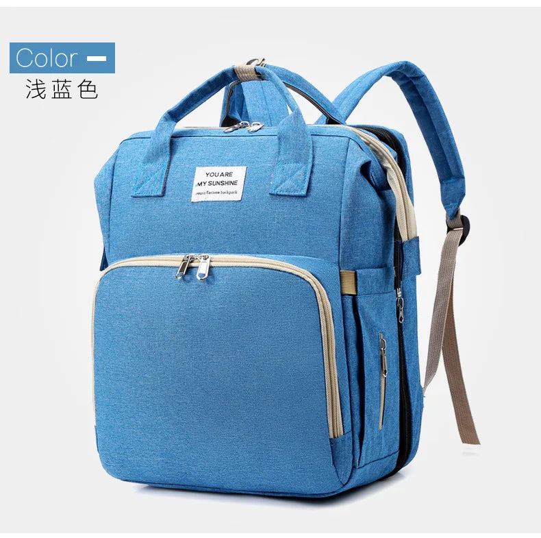 Modische Faltbare Babywiege Mutter-Kind-Tasche Große Kapazität Handtasche Flaschen- und Windelrucksack Mutter- und Mama-Tasche