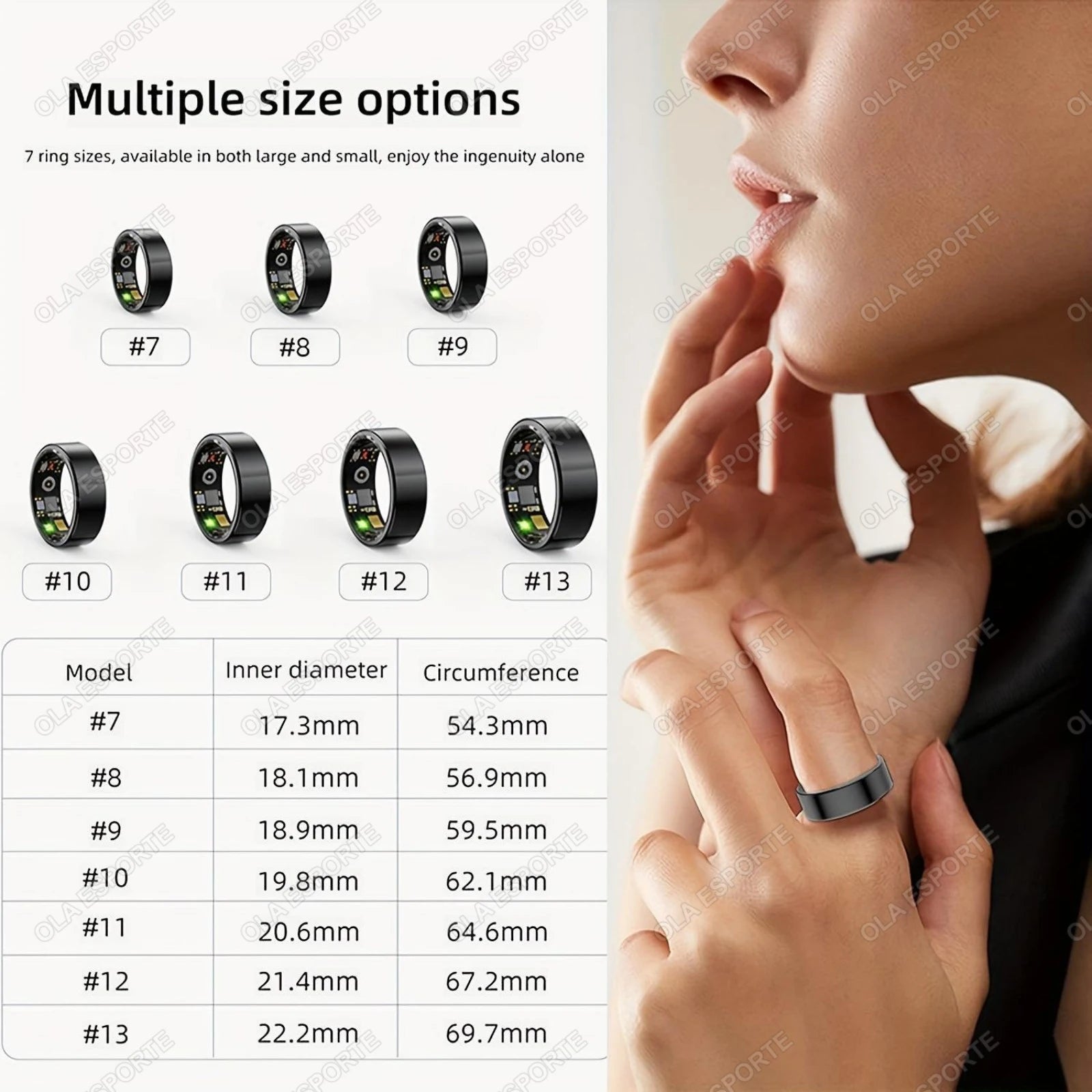 2025 Smart Ring Blutdruck Herzfrequenz Schlafüberwachung Smartring IP68 & 5ATM Wasserdichter Multisportmodus Smartring Mann Frauen