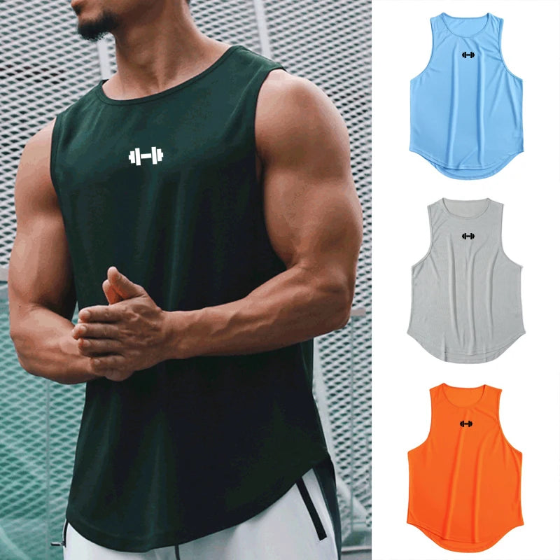 Sommer männer Gym Tank Top Fitness Training Kleidung Schnell trocknend Lose Bodybuilding Ärmelloses Shirt Männer Mode Basketball Weste