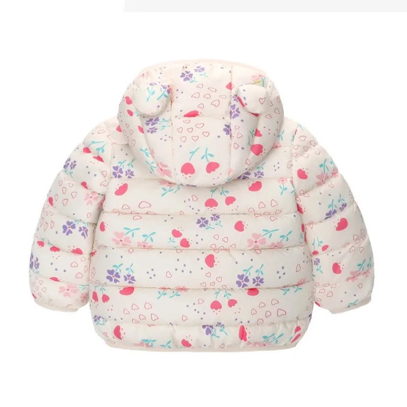 Kinder Jungen Baby Mit Kapuze Leichte Daunenjacken Warme Oberbekleidung Herbst Kinder Mädchen Mäntel Cartoon Dinosaurier Druck Freizeitkleidung