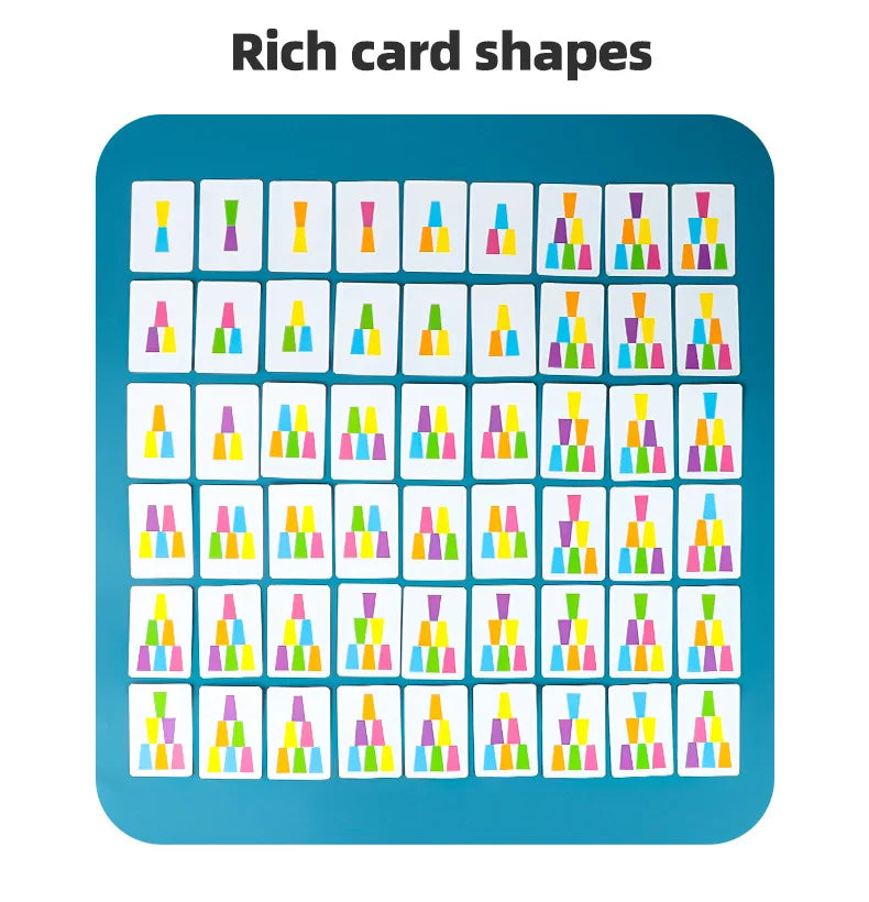 Montessori Spielzeug Mini Stapel Tasse Spiel Mit Karte Pädagogische Intellektuelle Aufklärung Farbe Erkenntnis Logik Training Kinder