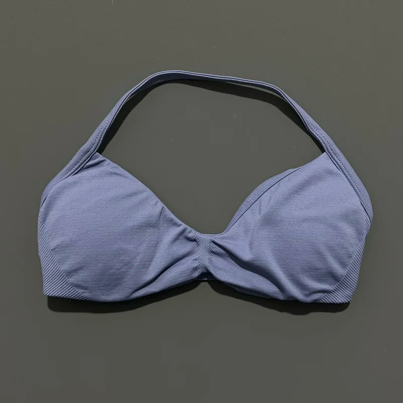 Sport-BH mit Trägern, Yoga-Unterwäsche, Damen-Gymnastik-Top, Lauftraining, rückenfreier BH, hohe Unterstützung, aktive Kleidung, Fitness, Workout, Neckholder