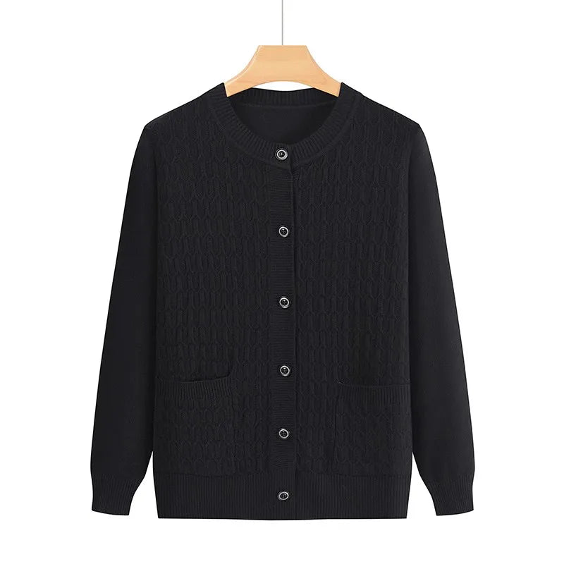 Mode Oma Gestrickte Strickjacke Herbst Winter Neue frauen Pullover Top Mittleren Alters Mutter Strickwaren Mantelatorioди Ljamentos자